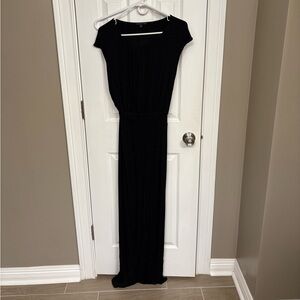 Black open back maxi dress
